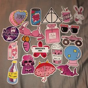 Pack of 20 trendy reusable/ waterproof stickers!!